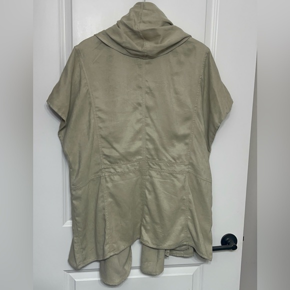 Chicos Women’s Faux Suede Open-Front, Cardigan. - Picture 5 of 9